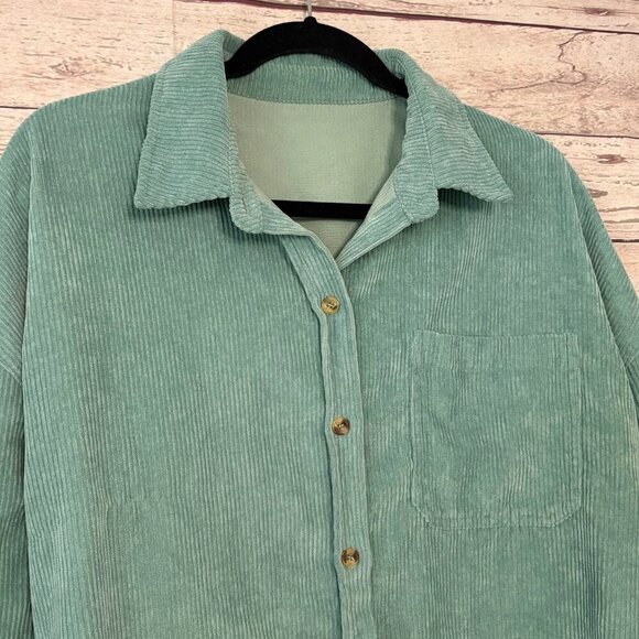 Unbranded Turquoise Corduroy Shacket Large - Picture 3 of 6